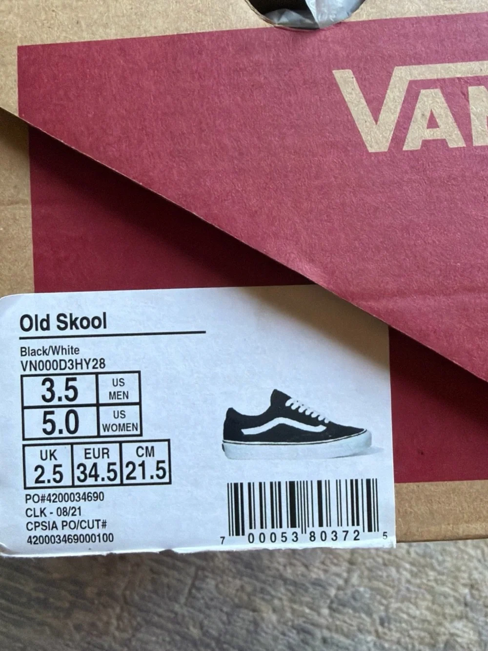 Vans Kids Black & White Classic Old Skool Sneakers